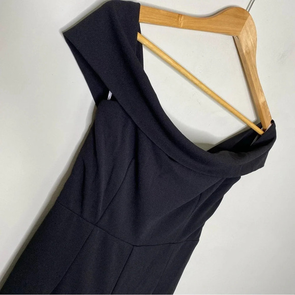 ✨NWT Lulus Black Pretty Picturesque Off Shoulder Wide Leg Jumpsuit Size Small - Picture 4 of 11